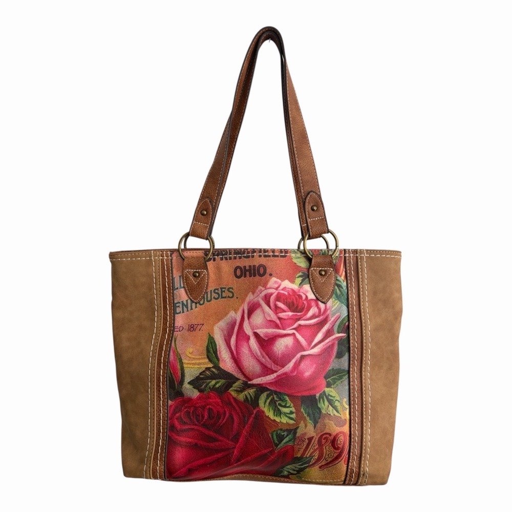 b.o.c. Born Concept Rose Print Tote Bag Springfield Ohio Greenhouse Handbag